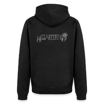 Garten Herzschlag Gartenarbeit Gärtner Gärtnerin - Unisex Premium Bio Zip Hoodie - Schwarz - Hinten - Nico (187cm)