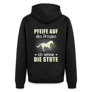Pfeife Prinzen Nehme Stute Pferdezüchter Reithof - Unisex Premium Bio Zip Hoodie - Schwarz - Hinten - Nico (187cm)