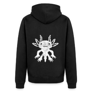 Finnish Goth Aesthetic Gothic Axolotl Goth - Unisex Premium Bio Zip Hoodie - Schwarz - Hinten - Nico (187cm)