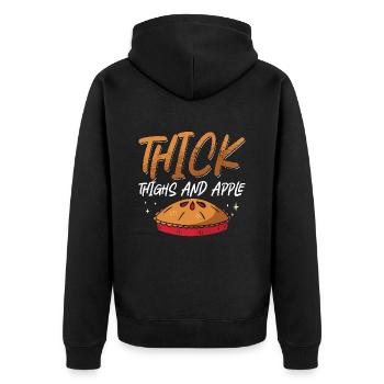 Apple Pie Thick Thighs And Apple Baking Cooking - Unisex Premium Bio Zip Hoodie - Schwarz - Hinten - Nico (187cm)