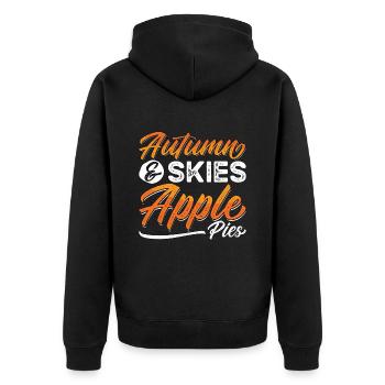 Apple Pie Autumn & Skies Apple Pies Pastries Fruit - Unisex Premium Bio Zip Hoodie - Schwarz - Hinten - Nico (187cm)