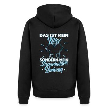 Altenpfleger Altenpflege Pfleger Vater Pflege - Unisex Premium Bio Zip Hoodie - Schwarz - Hinten - Nico (187cm)