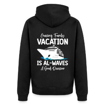 Lustige Kreuzfahrt Familienurlaub Kreuzfahrtschiff - Unisex Premium Bio Zip Hoodie - Schwarz - Hinten - Nico (187cm)