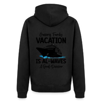 Lustige Kreuzfahrt Familienurlaub Kreuzfahrtschiff - Unisex Premium Bio Zip Hoodie - Schwarz - Hinten - Nico (187cm)