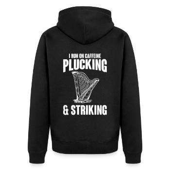 Harpist Harpist - Unisex Premium Organic Zip Hoodie - black - Back - Nico (187cm)