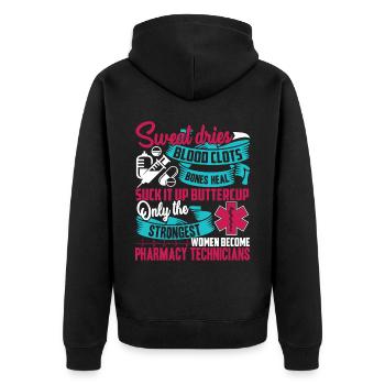 Pharmacy Technician Women Pharmacy Technician - Unisex Premium Organic Zip Hoodie - black - Back - Nico (187cm)