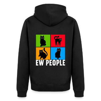 Cats Misanthrope Sarcasm - Unisex Premium Organic Zip Hoodie - black - Back - Nico (187cm)