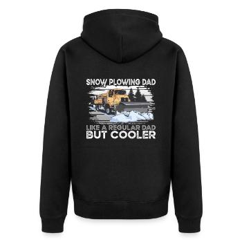 Snow Plowing Dad - Unisex Premium Organic Zip Hoodie - black - Back - Nico (187cm)