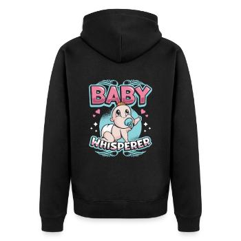 La chuchotrice, nounou, assistante maternelle, baby-sitter - Veste à capuche bio Premium Unisexe - noir - Dos - Nico (187cm)