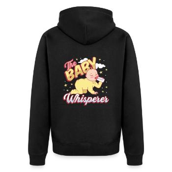 La chuchotrice, nounou, assistante maternelle, baby-sitter - Veste à capuche bio Premium Unisexe - noir - Dos - Nico (187cm)