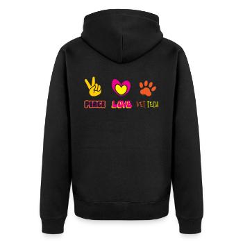 Tierarzt, Tierarzt, Tierarzt - Unisex Premium Bio Zip Hoodie - Schwarz - Hinten - Nico (187cm)