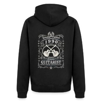 Vintage 1990 Guitariste Cadeau d’anniversaire Hobby - Veste à capuche bio Premium Unisexe - noir - Dos - Nico (187cm)