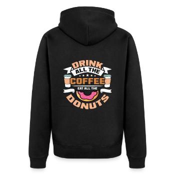 Café et beignets Buvez toute la caféine de café - Veste à capuche bio Premium Unisexe - noir - Dos - Nico (187cm)