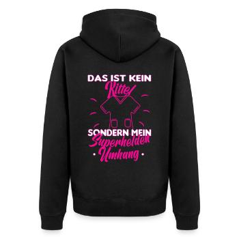 Altenpflegerin Pfleger Pflegerin Pflegefachkraft - Unisex Premium Bio Zip Hoodie - Schwarz - Hinten - Nico (187cm)