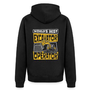 World's Best Excavator Operator Excavator - Unisex Premium Organic Zip Hoodie - black - Back - Nico (187cm)