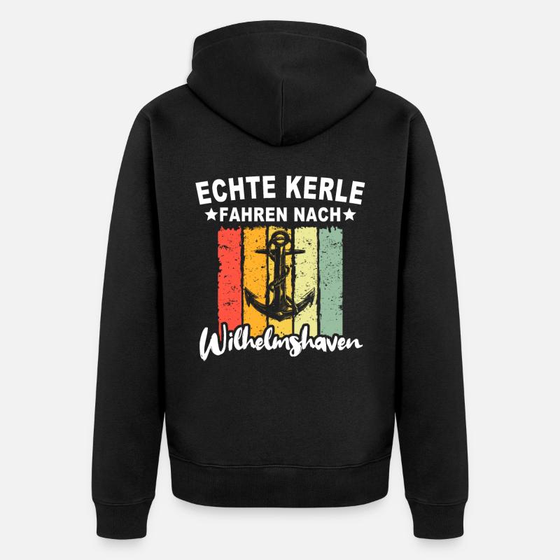 Wilhelmshaven Mann Wilhelmshavener Männer - Unisex Premium Bio Zip Hoodie - Schwarz