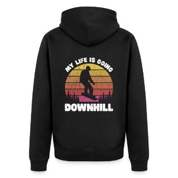 Snowboarding Art Snowboard Snowboarder - Unisex Premium Organic Zip Hoodie - black - Back - Nico (187cm)
