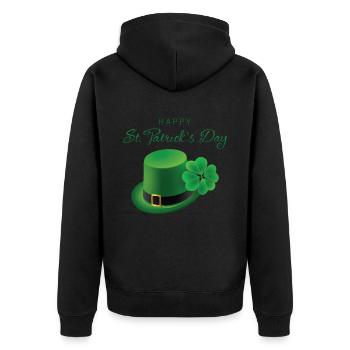 Bonne Saint-Patrick Irlande Hat - Veste à capuche bio Premium Unisexe - noir - Dos - Nico (187cm)