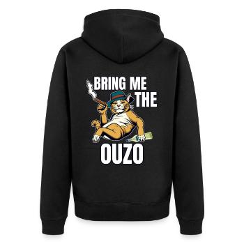 Ouzo disant pour les Grecs Un ouzo par jour - Veste à capuche bio Premium Unisexe - noir - Dos - Nico (187cm)