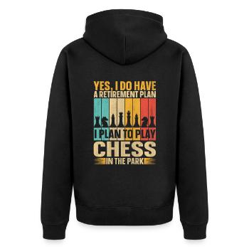 Retirement Plan Play Chess In The Park Schach - Unisex Premium Organic Zip Hoodie - black - Back - Nico (187cm)
