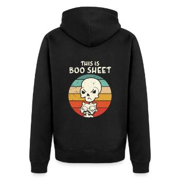 C’est Boo Sheet Skeleton Halloween - Veste à capuche bio Premium Unisexe - noir - Dos - Nico (187cm)