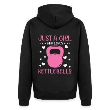 Juste une fille qui aime Kettlebells Fitness Gym - Veste à capuche bio Premium Unisexe - noir - Dos - Nico (187cm)