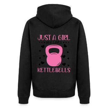 Juste une fille qui aime Kettlebells Fitness Gym - Veste à capuche bio Premium Unisexe - noir - Dos - Nico (187cm)