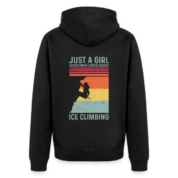 Juste une fille qui aime l’escalade sur glace Escalade sur glace - Veste à capuche bio Premium Unisexe - noir - Dos - Nico (187cm)