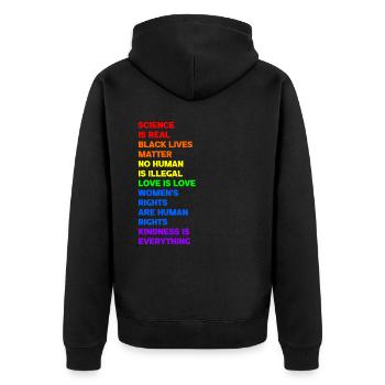 La science est la vraie vie noire - Veste à capuche bio Premium Unisexe - noir - Dos - Nico (187cm)