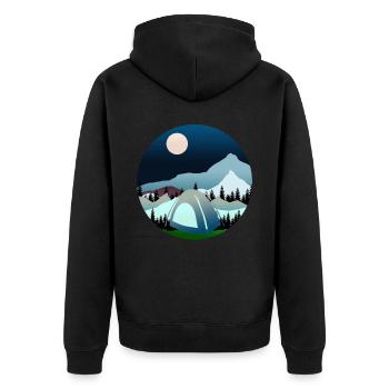 Randonnée Camping Alpinisme Trekking - Veste à capuche bio Premium Unisexe - noir - Dos - Nico (187cm)