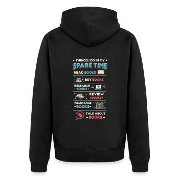 Amateur de livres, Lecture, Livres, Addicted - Veste à capuche bio Premium Unisexe - noir - Dos - Nico (187cm)