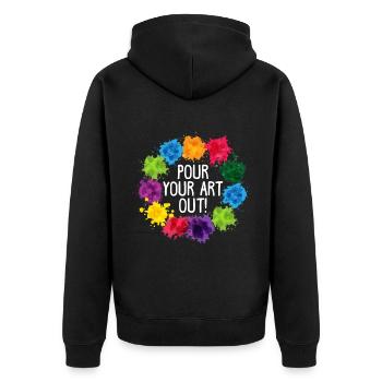 Pour Your Art Out For Artist Painter - Unisex Premium Organic Zip Hoodie - black - Back - Nico (187cm)