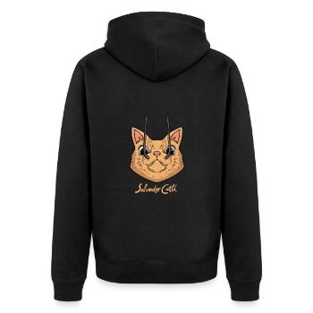 Cat Surrealist Visual Arts Cat for Artists - Unisex Premium Organic Zip Hoodie - black - Back - Nico (187cm)