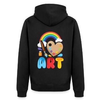Art For Art Teacher - Unisex Premium Bio Zip Hoodie - Schwarz - Hinten - Nico (187cm)