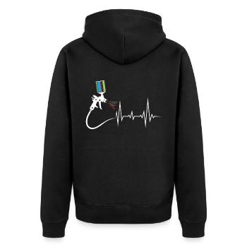 Car Painter Heartbeat For Car Painter - Unisex Premium Organic Zip Hoodie - black - Back - Nico (187cm)