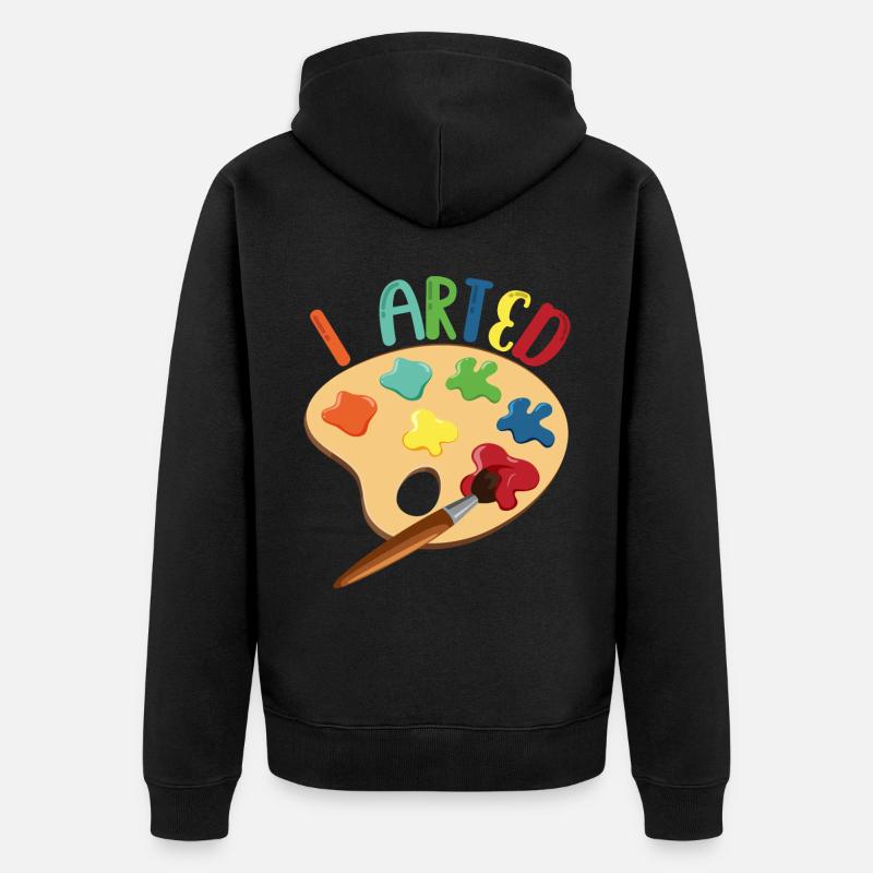 J’ai dessiné pour peintre - Veste à capuche bio Premium Unisexe - noir