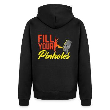 Fill your Pinholes For Car Painter - Unisex Premium Bio Zip Hoodie - Schwarz - Hinten - Nico (187cm)