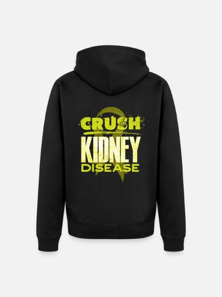 Awareness of kidney disease, kidney - Unisex Premium Organic Zip Hoodie - black