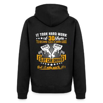 Slot Car Racing 30th Birthday 30 Years Slot Race - Unisex Premium Organic Zip Hoodie - black - Back - Nico (187cm)