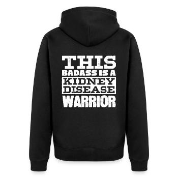 Awareness of kidney disease, kidney - Unisex Premium Organic Zip Hoodie - black - Back - Nico (187cm)