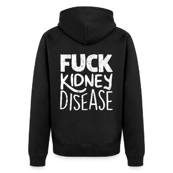 Bewusstsein Für Nierenerkrankungen, Niere - Unisex Premium Bio Zip Hoodie - Schwarz - Hinten - Nico (187cm)