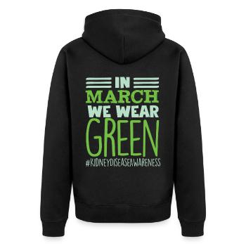 Bewusstsein Für Nierenerkrankungen, Niere - Unisex Premium Bio Zip Hoodie - Schwarz - Hinten - Nico (187cm)