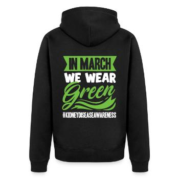 Awareness of kidney disease, kidney - Unisex Premium Organic Zip Hoodie - black - Back - Nico (187cm)