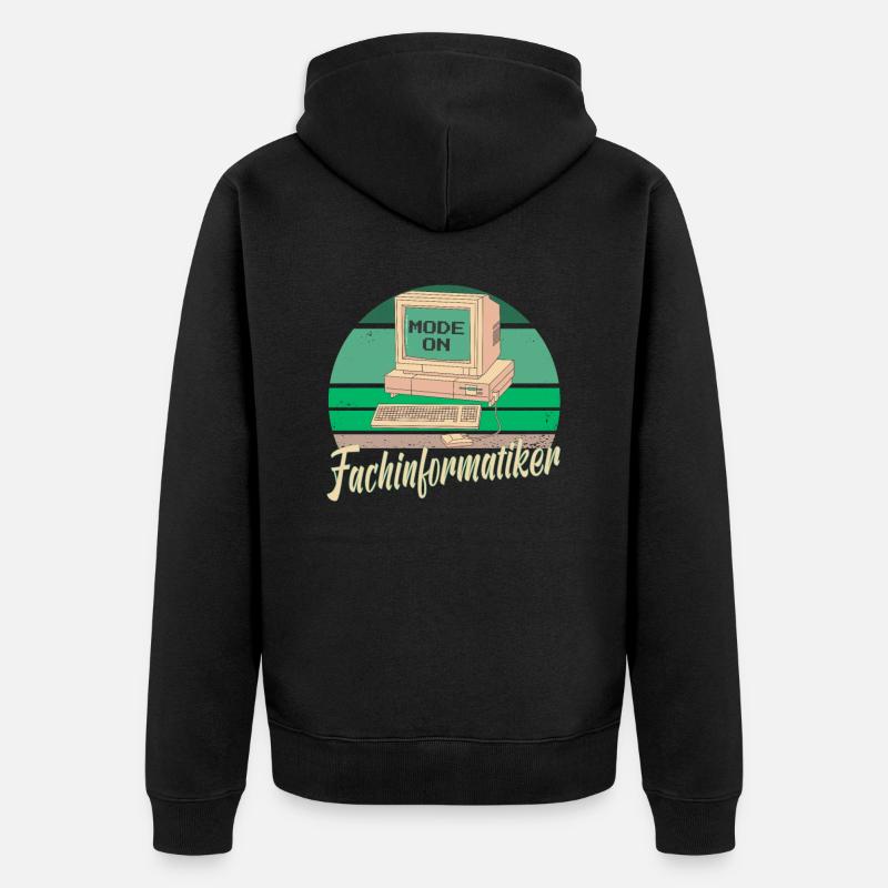Fachinformatiker Computer Programmierer Vater - Unisex Premium Bio Zip Hoodie - Schwarz
