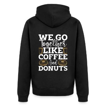 Café et beignets Nous allons ensemble comme le petit déjeuner - Veste à capuche bio Premium Unisexe - noir - Dos - Nico (187cm)