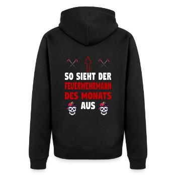 Feuerwehrmann freiwillige Feuerwehr Feuerwehr - Unisex Premium Bio Zip Hoodie - Schwarz - Hinten - Nico (187cm)