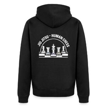 Jiu-Jitsu Human Chess Funny Jiu Jitsu - Unisex Premium Organic Zip Hoodie - black - Back - Nico (187cm)