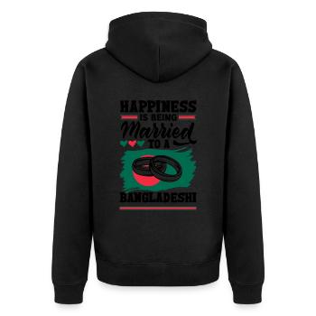 Bangladesh Bangladesh Citation du drapeau bangladais - Veste à capuche bio Premium Unisexe - noir - Dos - Nico (187cm)