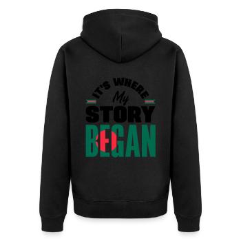 Bangladesh Bangladesh Citation du drapeau bangladais - Veste à capuche bio Premium Unisexe - noir - Dos - Nico (187cm)