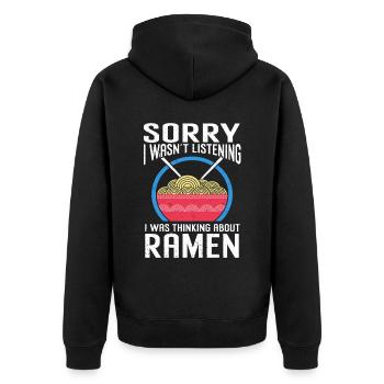 Ramen Noodle Soup Japanese Kawaii Gift Ramen - Unisex Premium Organic Zip Hoodie - black - Back - Nico (187cm)